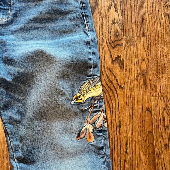 Driftwood Jackie Skinny Jeans Women’s Size 27 Blue Bird Embroidered Denim - Picture 6 of 10